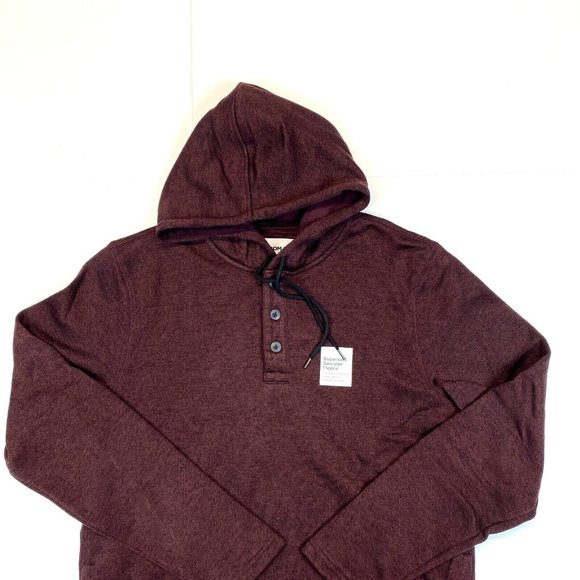 Men's Sonoma Supersoft Sweater Fleece Henley Hoodie - Plum - L - Picture 2 of 3